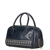 サンローラン Yモチーフ ハンドバッグ ショルダーバッグ 2WAY ネイビー ホワイト レザー レディース SAINT LAURENT 【中古】